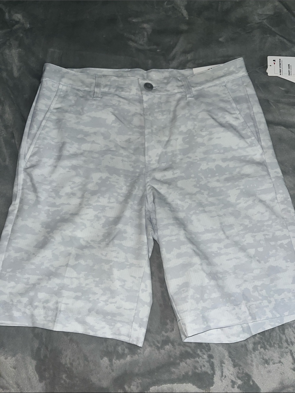Grand Slam Light Gray Camo Flat-Front Men's Shorts